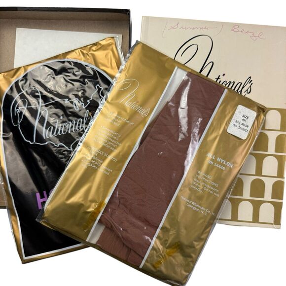 Vintage Lot Pantyhose Size 4X XL 14 Hose National's Big Mama Merville Roaman's - Picture 10 of 10